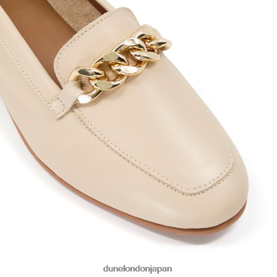 金細工師 チェーントリム レザーローファー 生成り 女性 Dune London 4JB82R219