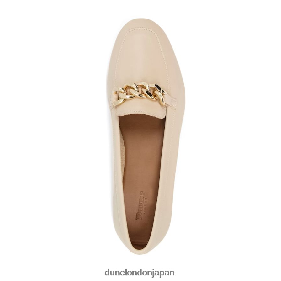 金細工師 チェーントリム レザーローファー 生成り 女性 Dune London 4JB82R219