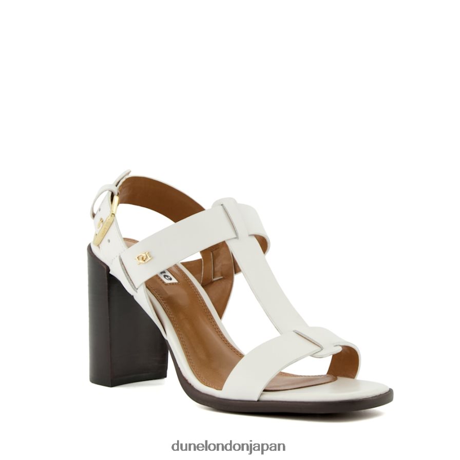 ジェイシー ブロックヒール スリングバックサンダル 白 女性 Dune London 4JB82R226