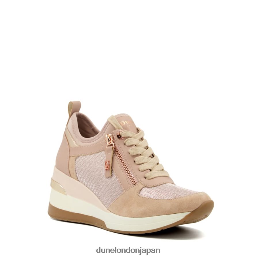 エイリン ウェッジ レースアップスニーカー ローズゴールド 女性 Dune London 4JB82R228