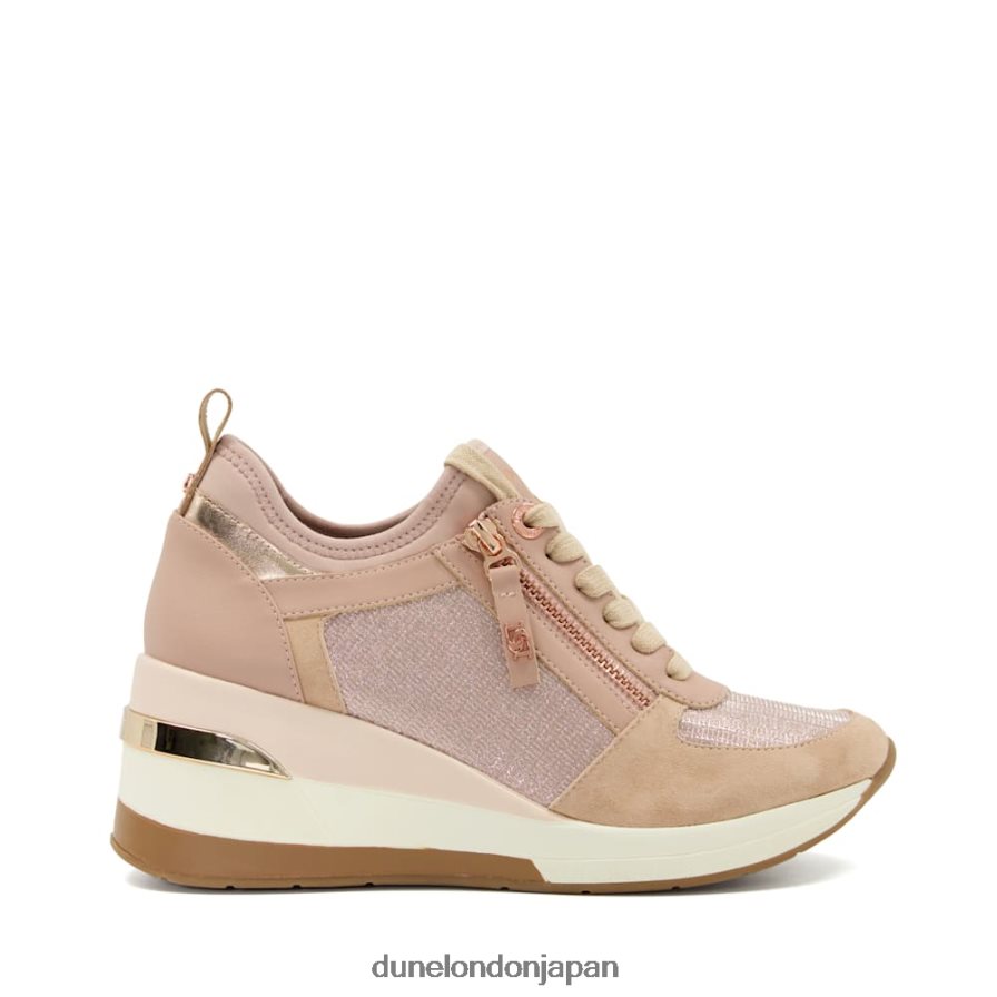 エイリン ウェッジ レースアップスニーカー ローズゴールド 女性 Dune London 4JB82R228
