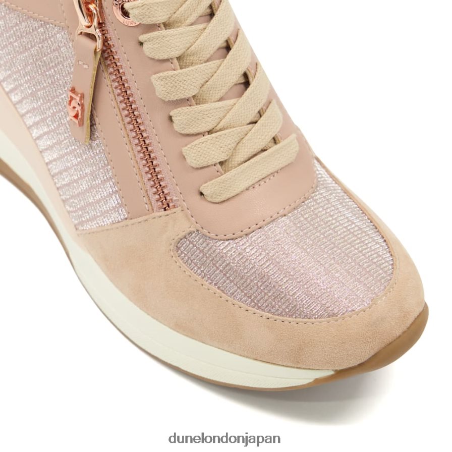 エイリン ウェッジ レースアップスニーカー ローズゴールド 女性 Dune London 4JB82R228