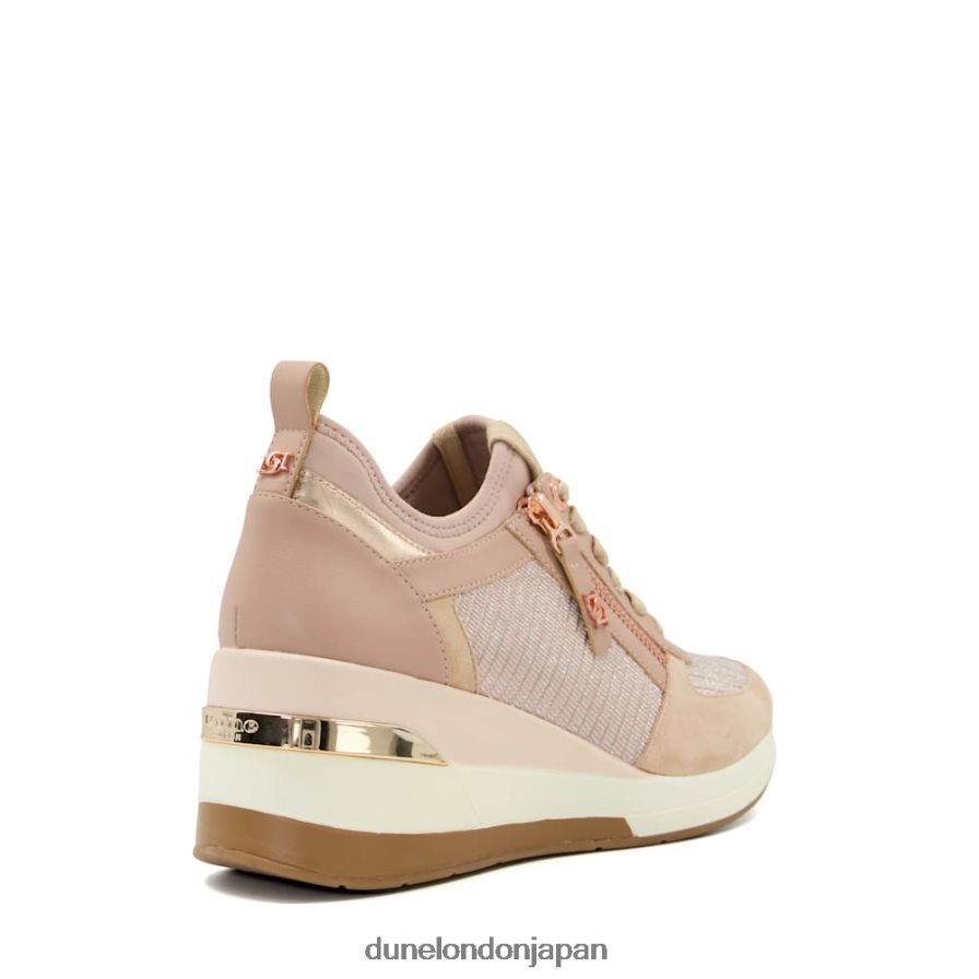 エイリン ウェッジ レースアップスニーカー ローズゴールド 女性 Dune London 4JB82R228