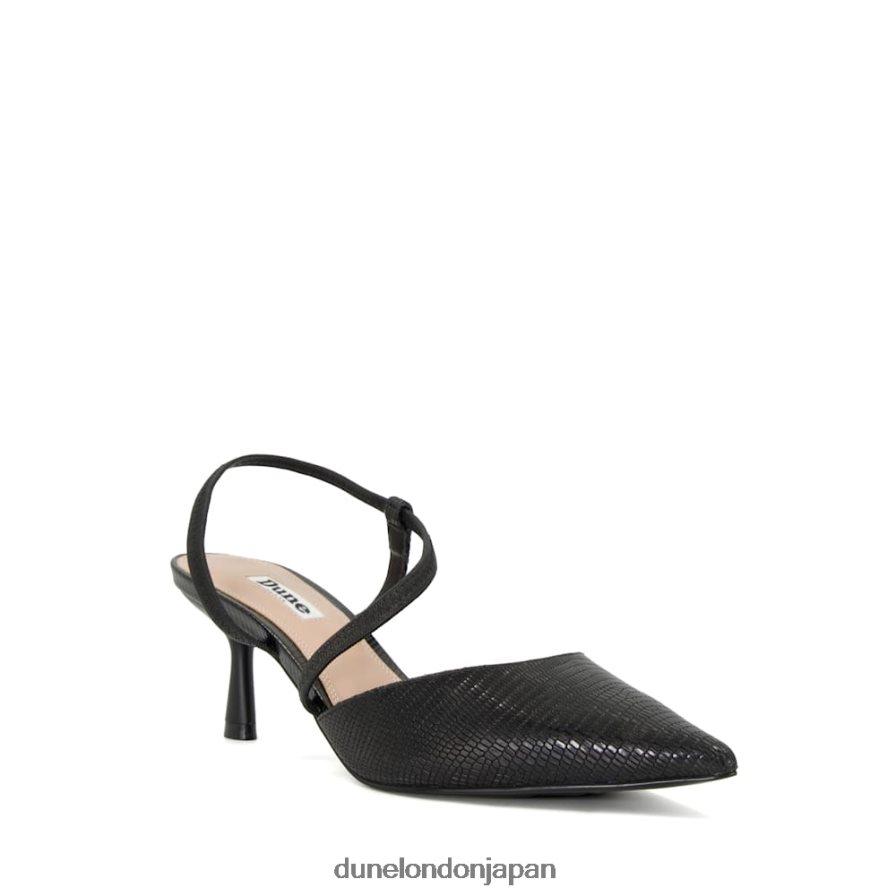 柑橘類 マットフレアヒール コートシューズ 黒 女性 Dune London 4JB82R234