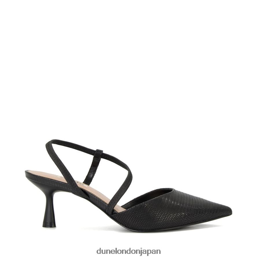 柑橘類 マットフレアヒール コートシューズ 黒 女性 Dune London 4JB82R234