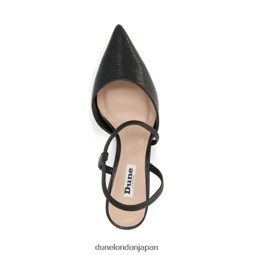 柑橘類 マットフレアヒール コートシューズ 黒 女性 Dune London 4JB82R234