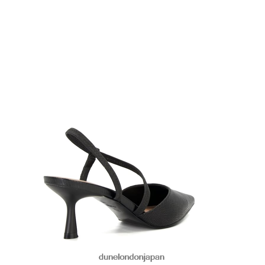 柑橘類 マットフレアヒール コートシューズ 黒 女性 Dune London 4JB82R234