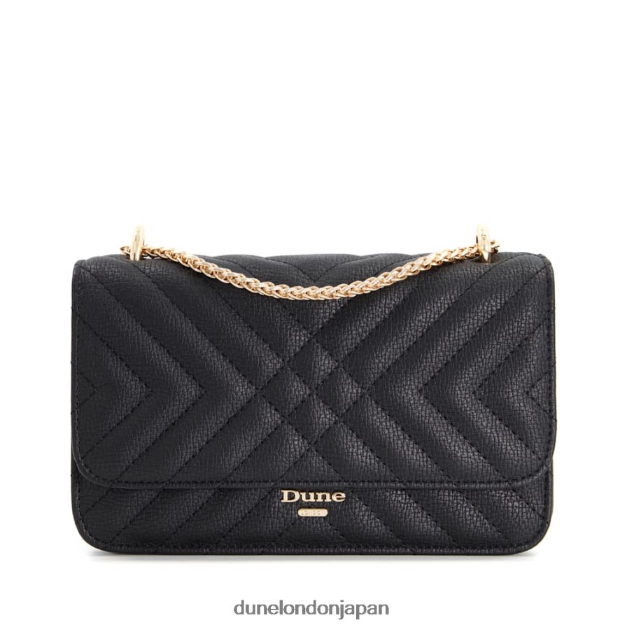 エドルキエ キルティングチェーンハンドルショルダーバッグ 黒 女性 Dune London 4JB82R249