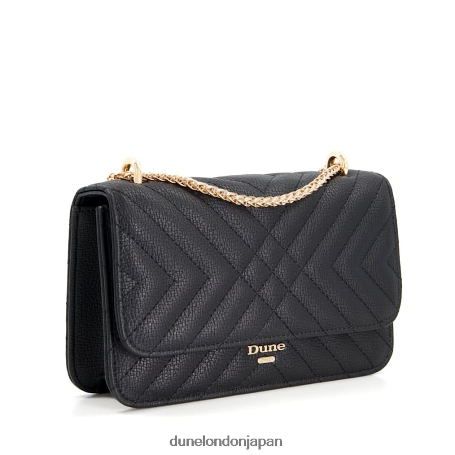 エドルキエ キルティングチェーンハンドルショルダーバッグ 黒 女性 Dune London 4JB82R249
