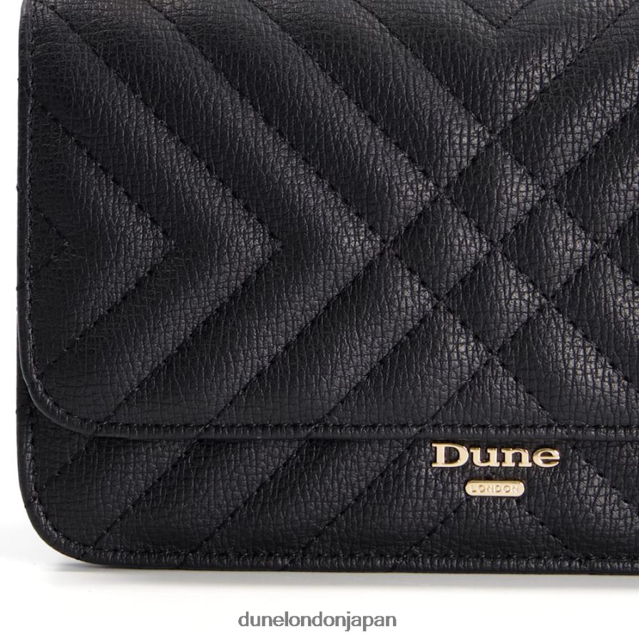 エドルキエ キルティングチェーンハンドルショルダーバッグ 黒 女性 Dune London 4JB82R249