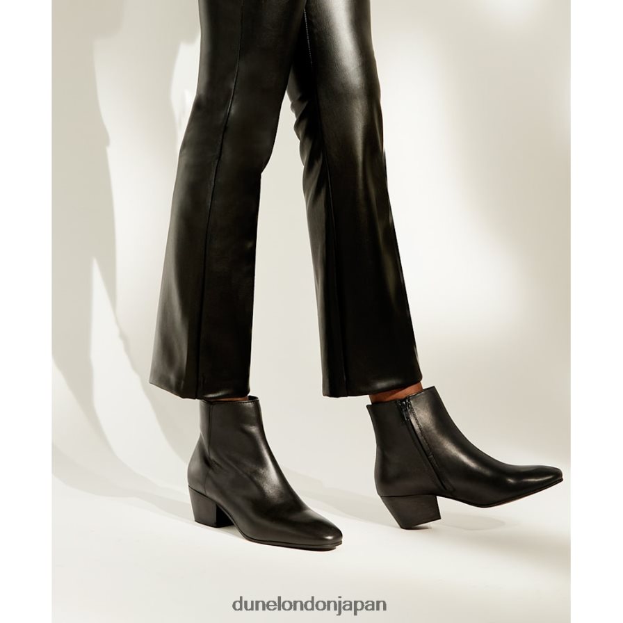 ピスコ ウエスタンスタイルのアンクルブーツ 黒 女性 Dune London 4JB82R253