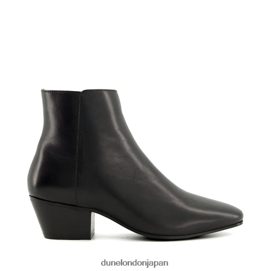 ピスコ ウエスタンスタイルのアンクルブーツ 黒 女性 Dune London 4JB82R253