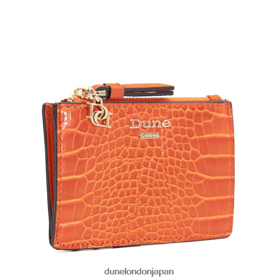 ノックスビル 構造化されたチャームディテールのカードホルダー オレンジ 女性 Dune London 4JB82R259