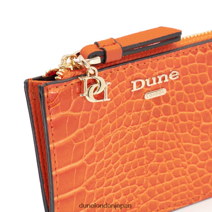 ノックスビル 構造化されたチャームディテールのカードホルダー オレンジ 女性 Dune London 4JB82R259