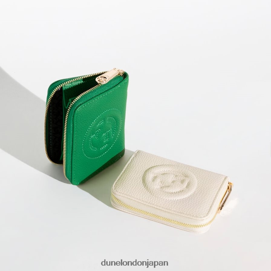 キクスター エンボスロゴ カードホルダー 緑 女性 Dune London 4JB82R260