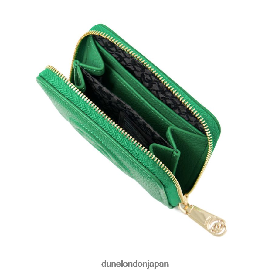 キクスター エンボスロゴ カードホルダー 緑 女性 Dune London 4JB82R260