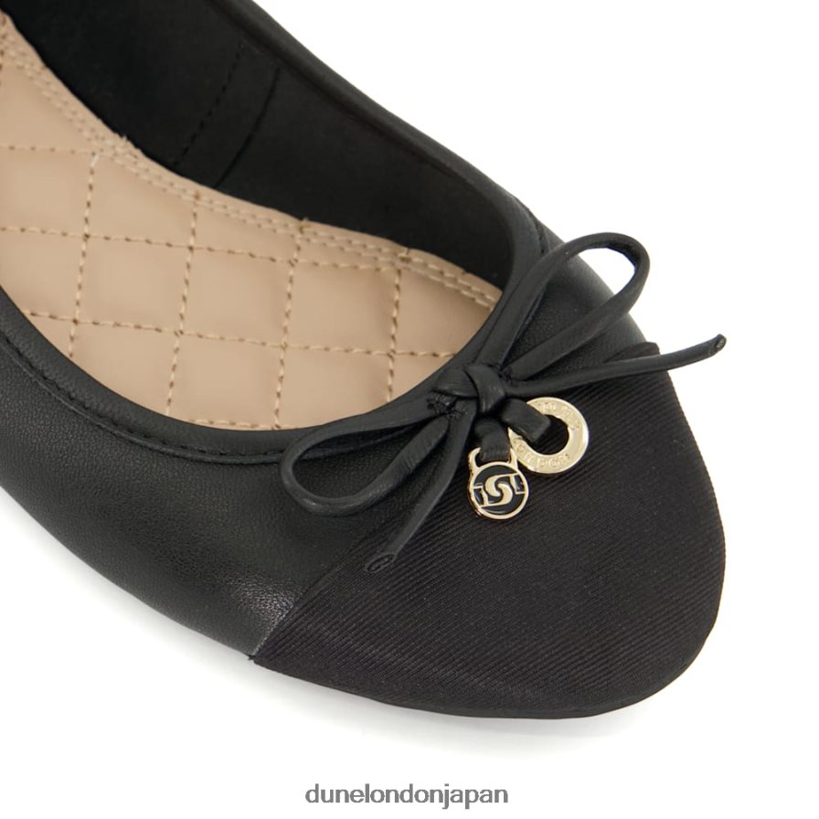 こんにちは チャームディテール バレエシューズ 黒 女性 Dune London 4JB82R264