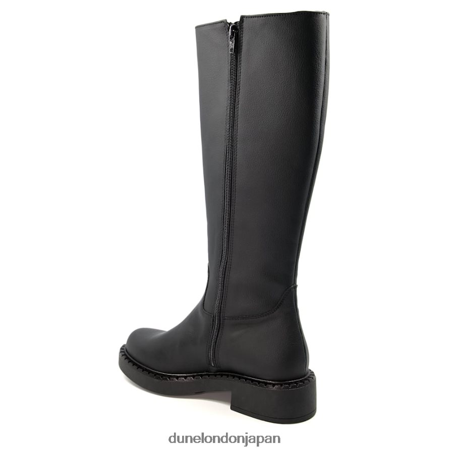大切にしている グレープレザー ニーハイブーツ 黒 女性 Dune London 4JB82R273