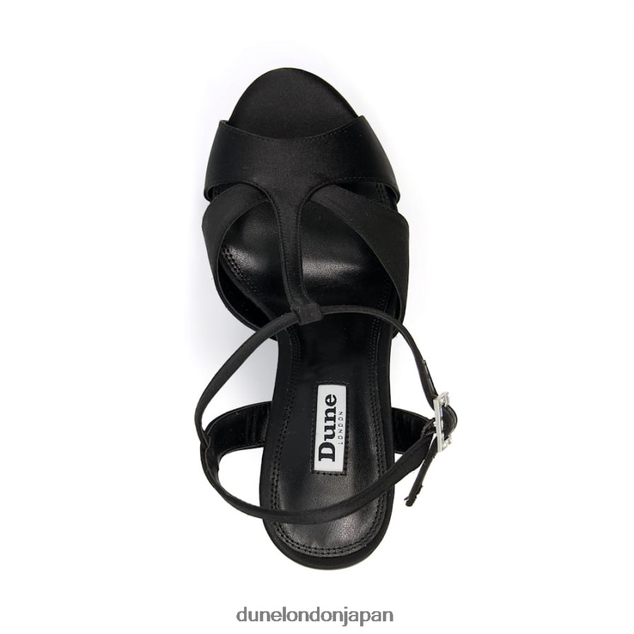 かける ジュエルヒール プラットフォームサンダル 黒 女性 Dune London 4JB82R274