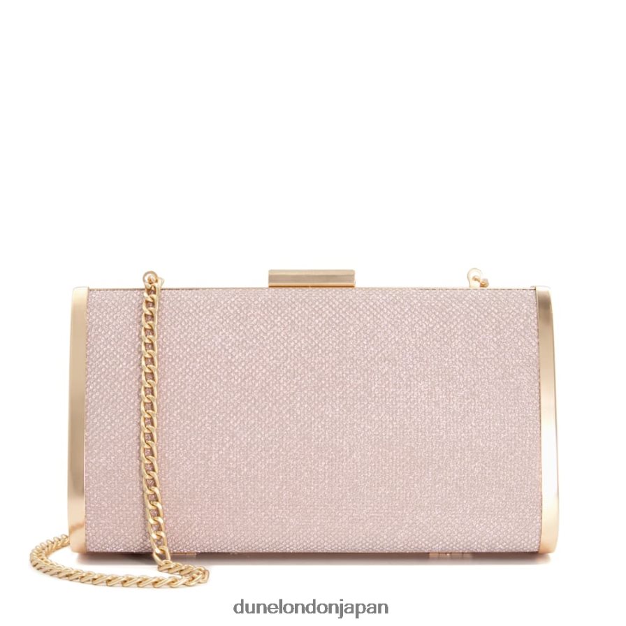 ブレイク メタリック ボックスクラッチバッグ ローズゴールド 女性 Dune London 4JB82R280