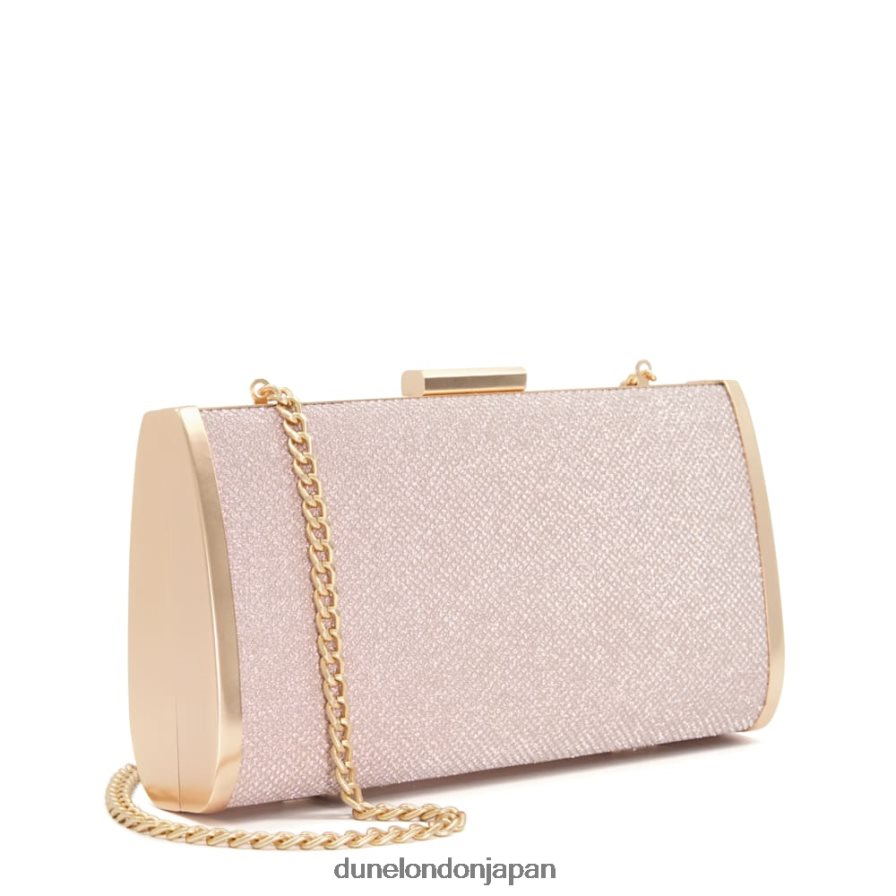 ブレイク メタリック ボックスクラッチバッグ ローズゴールド 女性 Dune London 4JB82R280
