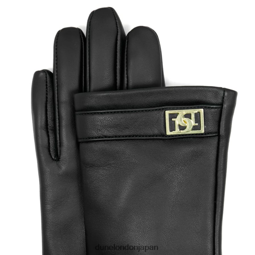 イレンナ メタルモノグラムトリムレザーグローブ 黒 女性 Dune London 4JB82R282