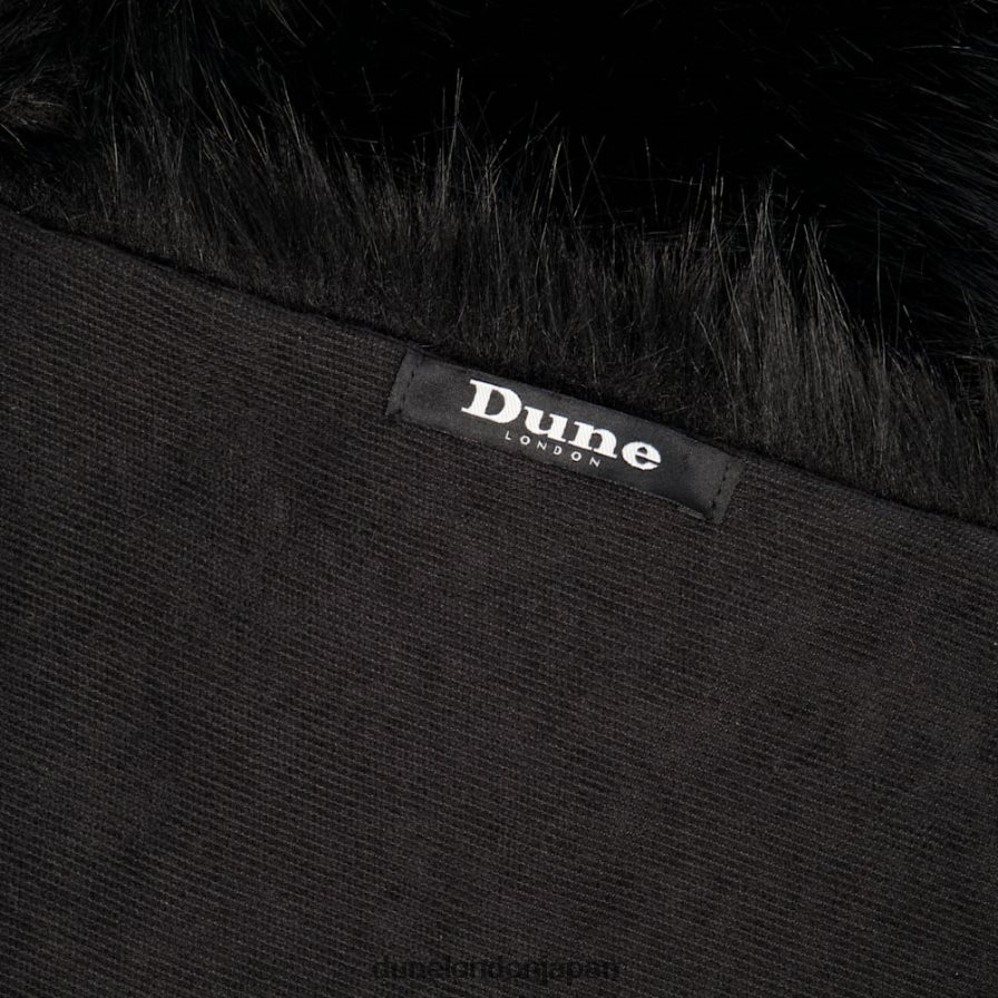 ランダン ふわふわのフェイクファースカーフ 黒 女性 Dune London 4JB82R286