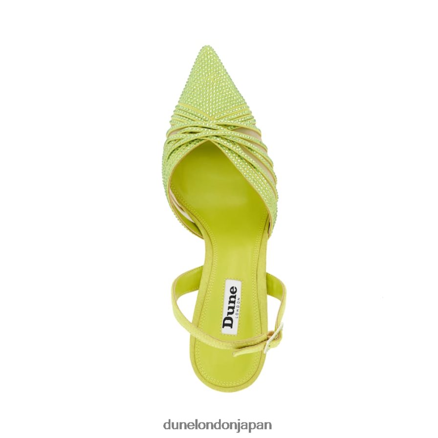 クラウディア ディアマンテメッシュ スリングバック コートシューズ ライム 女性 Dune London 4JB82R28