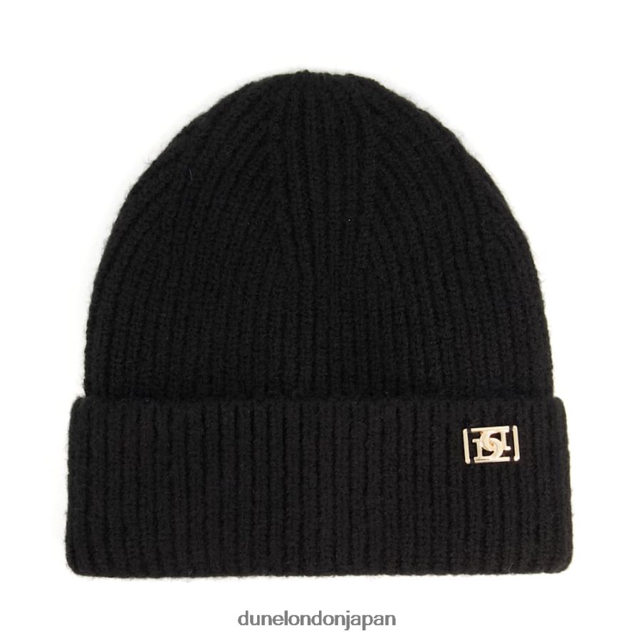 フェリシア ニットビーニーハット 黒 女性 Dune London 4JB82R292