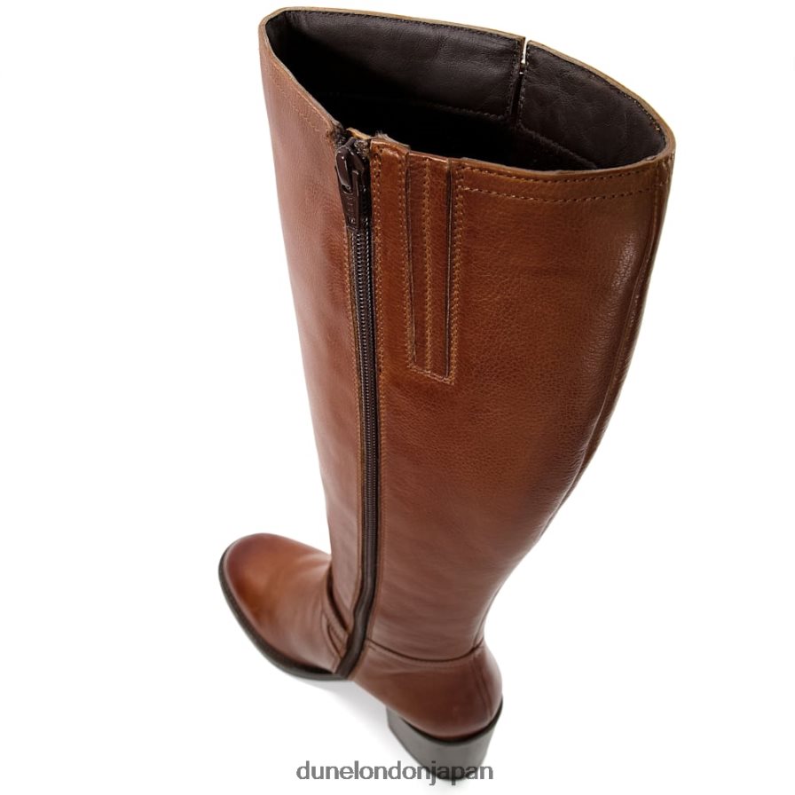 トレリーズ レザーバックルヒールニーハイブーツ 黄褐色 女性 Dune London 4JB82R298