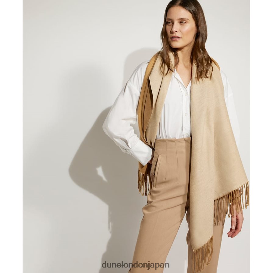 レスリー カラーブロック フリンジ スカーフ キャメル 女性 Dune London 4JB82R303