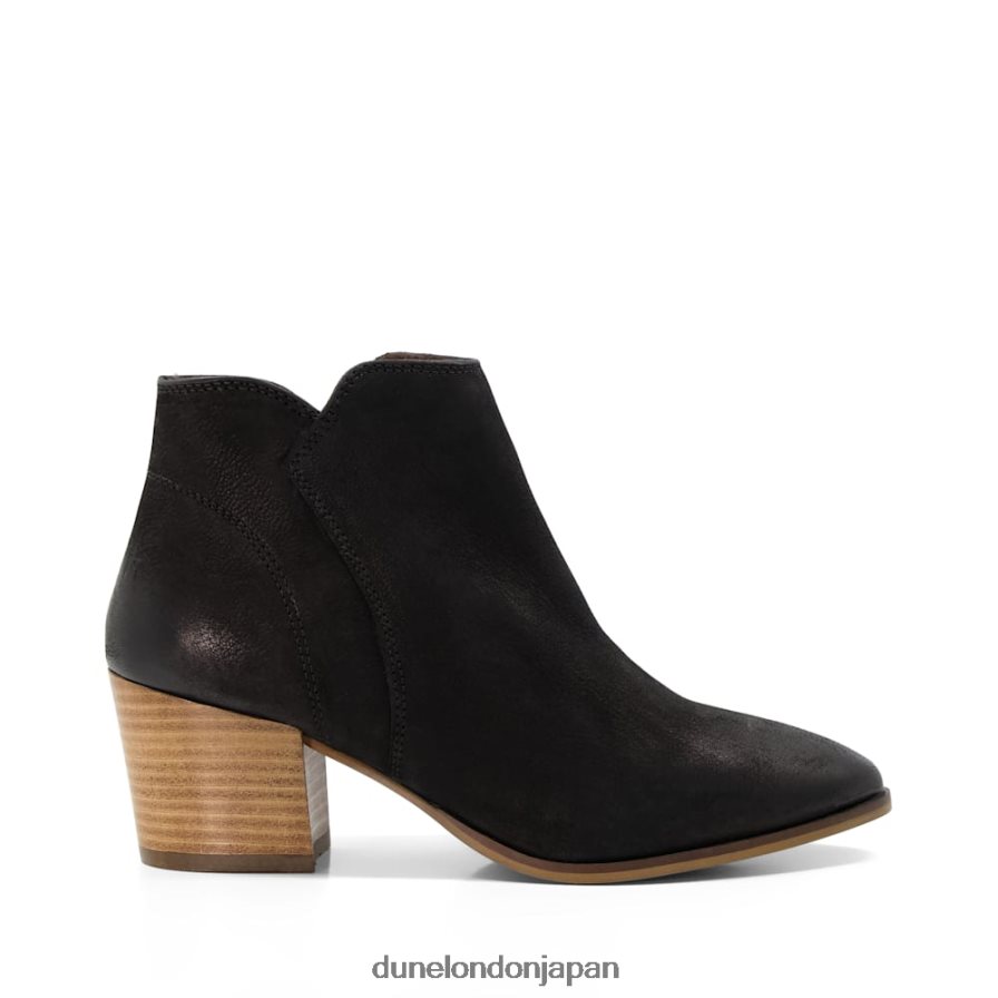 パーラー ヒールスエードアンクルブーツ 黒 女性 Dune London 4JB82R306