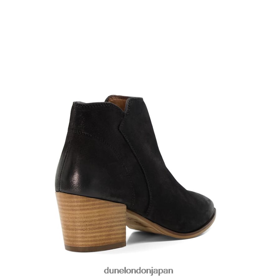 パーラー ヒールスエードアンクルブーツ 黒 女性 Dune London 4JB82R306