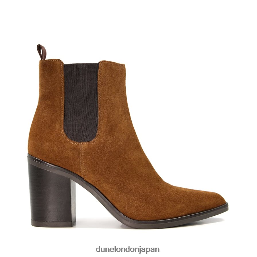 プレア スエードブロックヒールウエスタンブーツ 黄褐色 女性 Dune London 4JB82R309