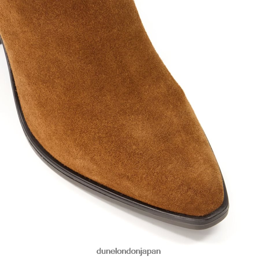 プレア スエードブロックヒールウエスタンブーツ 黄褐色 女性 Dune London 4JB82R309