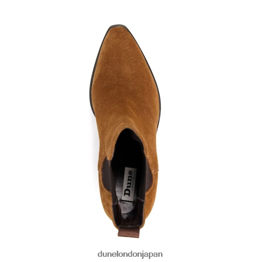 プレア スエードブロックヒールウエスタンブーツ 黄褐色 女性 Dune London 4JB82R309