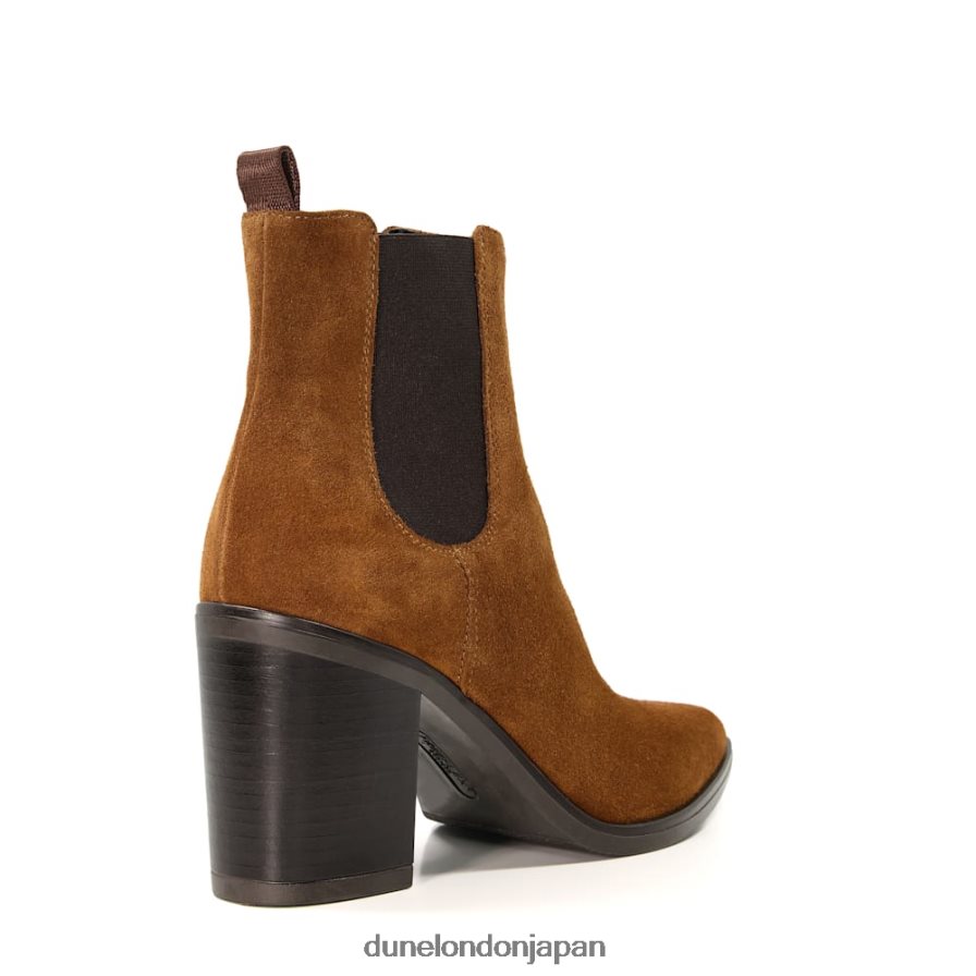 プレア スエードブロックヒールウエスタンブーツ 黄褐色 女性 Dune London 4JB82R309