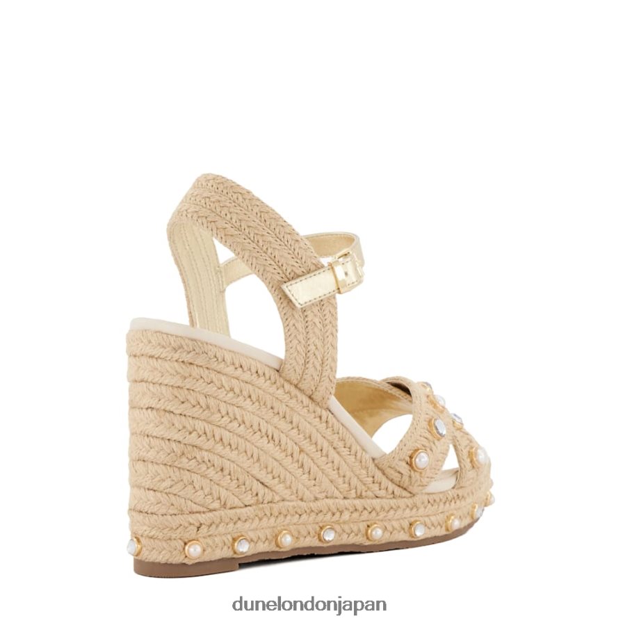 ケイズ パールストラップ ラフィア ウェッジサンダル 自然 女性 Dune London 4JB82R30