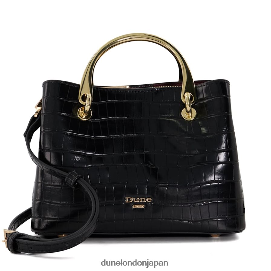 ディンキドリエン ゴールドトップハンドルトート 黒 女性 Dune London 4JB82R31