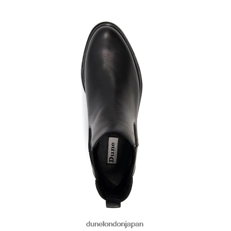 ピノ レザーチェルシーブーツ 黒 女性 Dune London 4JB82R313
