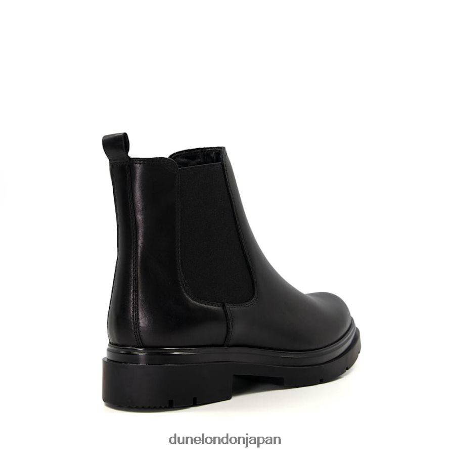 ピノ レザーチェルシーブーツ 黒 女性 Dune London 4JB82R313