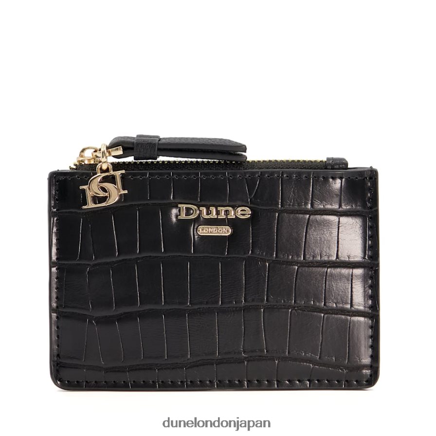 ノックスビル 構造化されたチャームディテールのカードホルダー 黒 女性 Dune London 4JB82R315