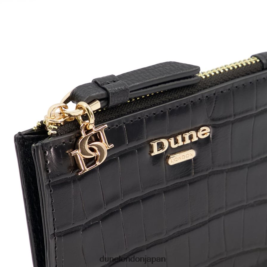 ノックスビル 構造化されたチャームディテールのカードホルダー 黒 女性 Dune London 4JB82R315