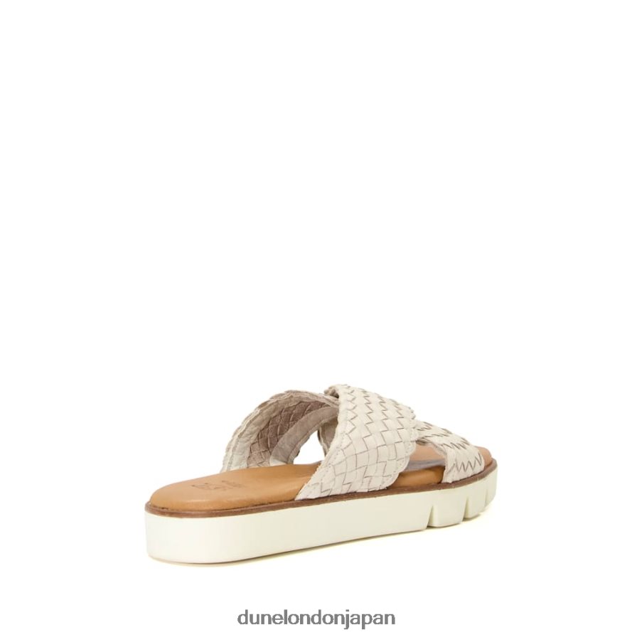 レクシー 編み込みレザースライダー 生成り 女性 Dune London 4JB82R320