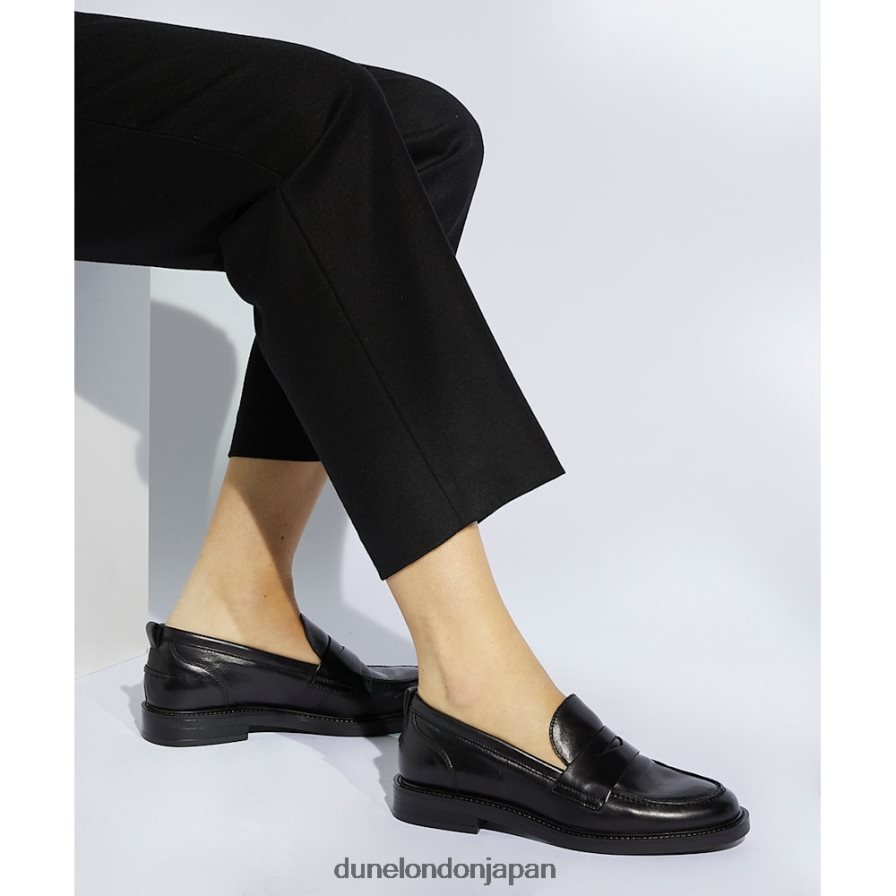 ジーノ ミニマルなペニーローファー 黒 女性 Dune London 4JB82R324