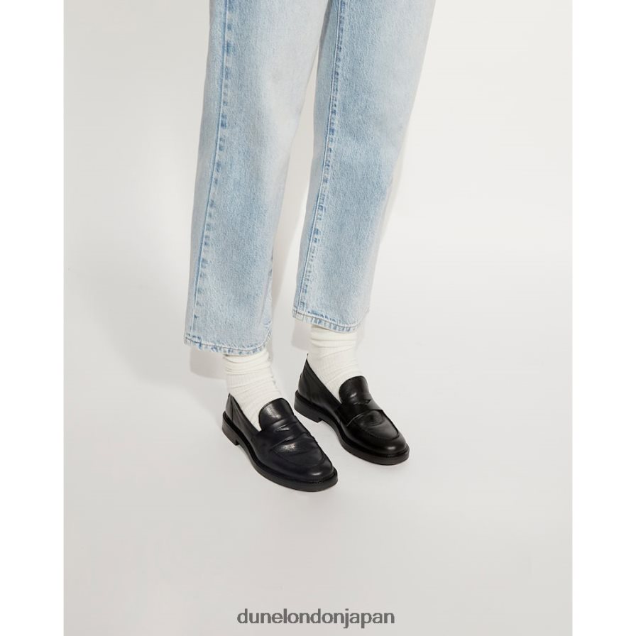 ジーノ ミニマルなペニーローファー 黒 女性 Dune London 4JB82R324