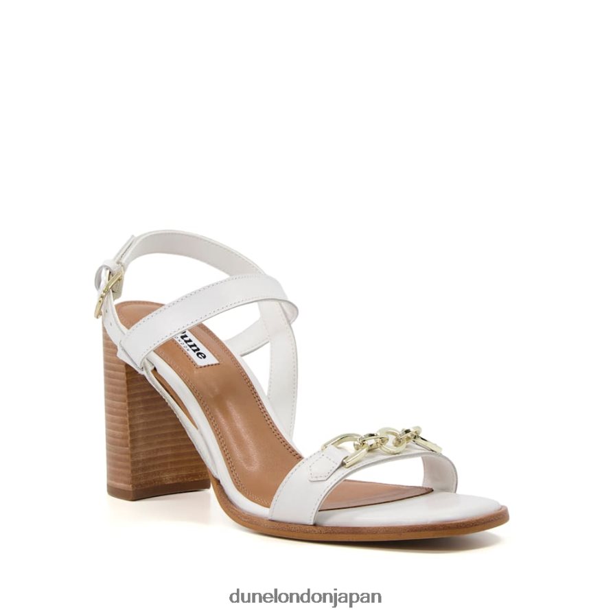 ジュニア ブロックヒールサンダル 白 女性 Dune London 4JB82R329