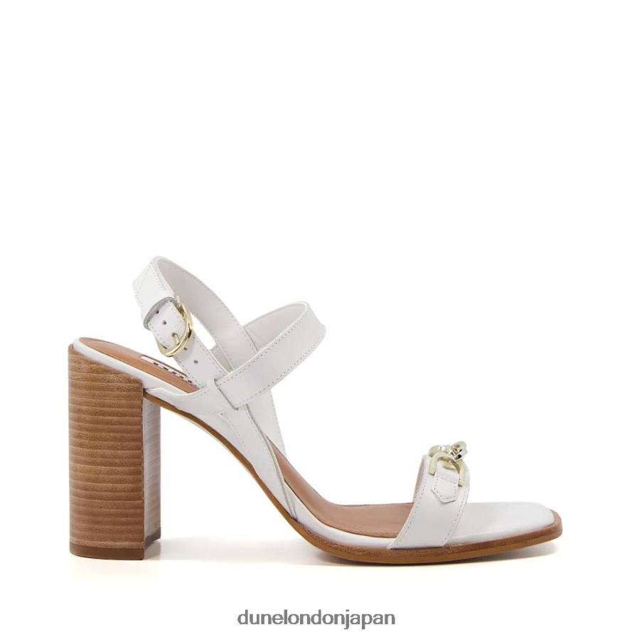 ジュニア ブロックヒールサンダル 白 女性 Dune London 4JB82R329