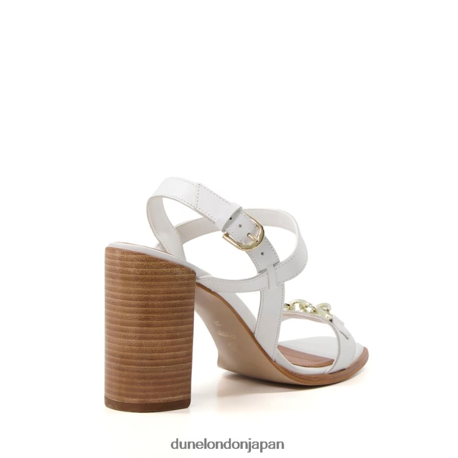 ジュニア ブロックヒールサンダル 白 女性 Dune London 4JB82R329