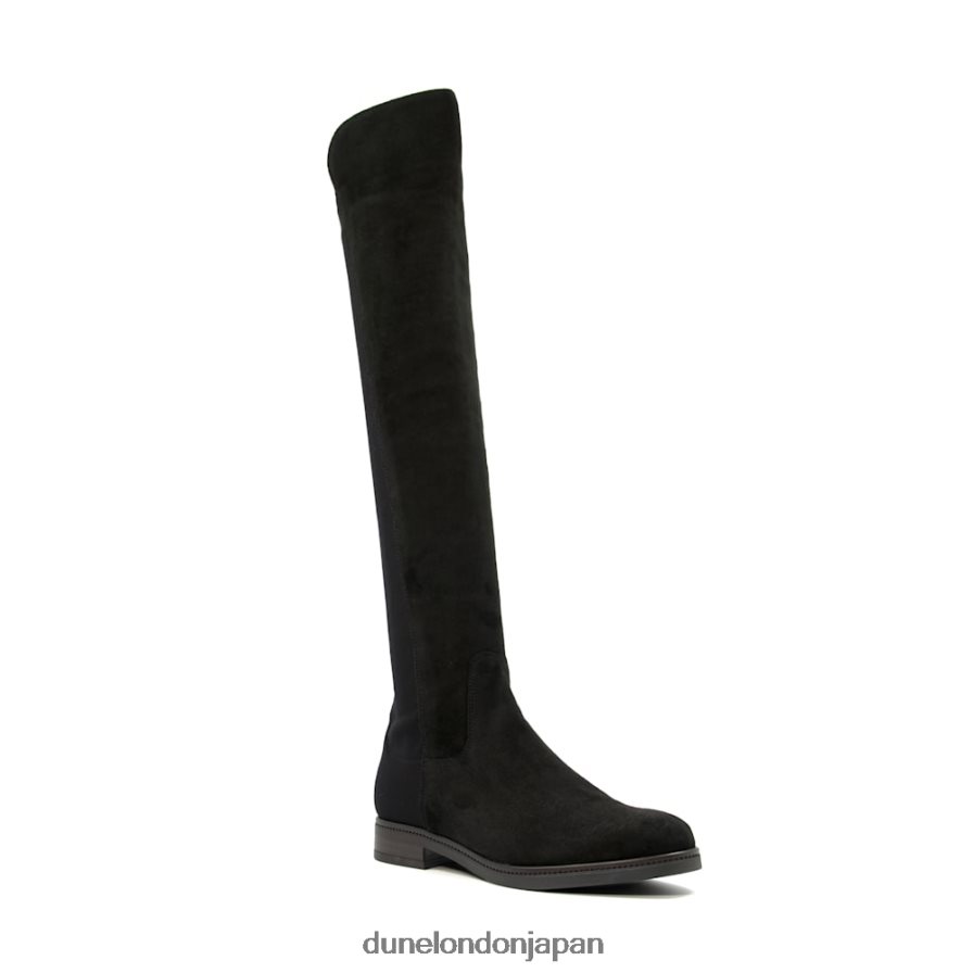 熱帯 膝上ストレッチブーツ 黒 女性 Dune London 4JB82R330